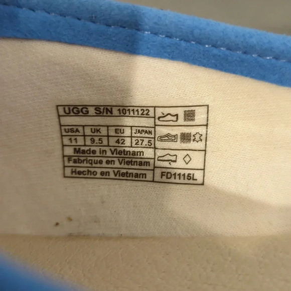 UGG Marleigh Serape Canvas Open Toe Flats Genuine Lamb Fur Lined size 11 - Picture 3 of 9